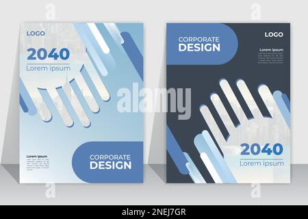 Corporate Book Cover Design Template in A4. Can be adapt to Brochure, medical health, marketing, Annual Report, Magazine, Poster, Business Presentatio Stock Vector