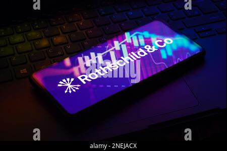 Brazil. 16th Feb, 2023. In this photo illustration the Rothschild & Co logo seen displayed on a smartphone. (Photo by Rafael Henrique/SOPA Images/Sipa USA) Credit: Sipa USA/Alamy Live News Stock Photo