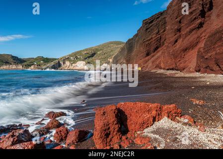 Red beach, Santorini Stock Photo