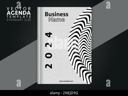 Vector agenda cover design. Creative and minimal agenda cover template suitable for corporate identity design. Stock Vector
