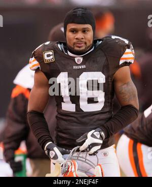 Indianapolis Colts' Josh Cribbs warms up before an NFL football game  against the Cleveland Browns Sunday, Dec. 7, 2014, in Cleveland. (AP  Photo/Tony Dejak Stock Photo - Alamy