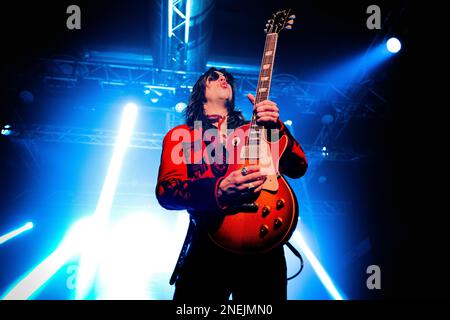 Milan, Italy. 14th Feb, 2023. Dirty Honey live concert at Magazzini Generali on California Dreamin' Tour in Milan Italy February, 14 2023 (Photo by Andrea Ripamonti/NurPhoto) Credit: NurPhoto SRL/Alamy Live News Stock Photo