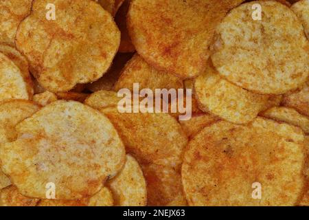 paprika flavored potato chips for background use Stock Photo