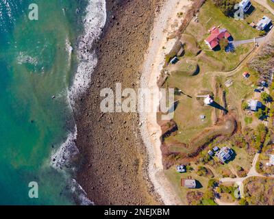 Gurnet Point beach aerial view in Duxbury Bay in town of Plymouth ...