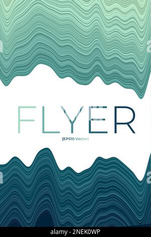 Cover page template. Can be used as banner, flyer, poster, business card, brochure. Artistic design in dark mint colors. Classy vector illustration. Stock Vector