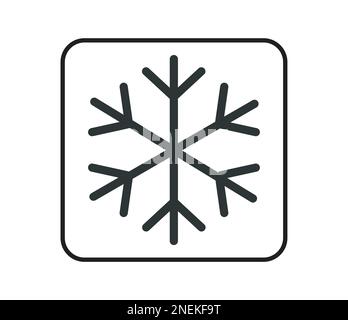 Monochromatic Suitable for freezer symbol. Flat design. Stock Vector