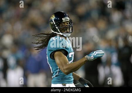 Jacksonville Jaguars cornerback Rashean Mathis (27) defends during the  morning session of training camp at the practice fields adjacent to the  Jacksonville Municipal Stadium in Jacksonville, FL. (Credit Image: © Perry  Knotts/Southcreek