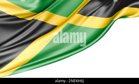Jamaica Flag Isolated on White Background, 3D Illustration Stock Photo