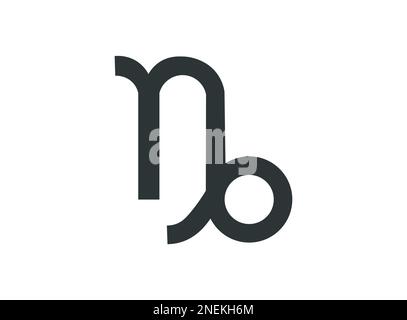 Simple capricorn astrological sign. Concept of astrology. Stock Vector