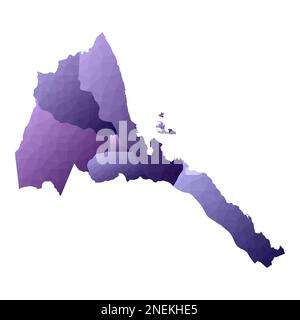 Eritrea map. Geometric style country outline. Great violet vector illustration. Stock Vector