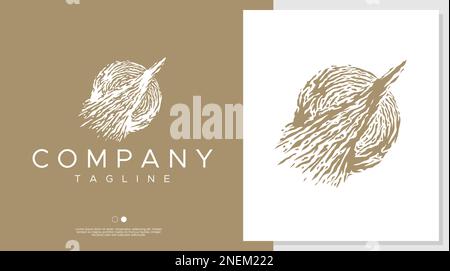 Abstract arrow grunge logo design template. Vintage direction circle logo vector Stock Vector
