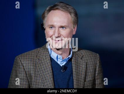 U.S. writer Dan Brown appears with TV host Fabio Fazio, not seen