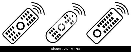 Remote control TV icons in line style. Design can use for web and mobile app. Vector illustration Stock Vector