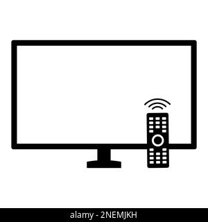 TV and remote control icon Stock Vector