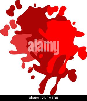 Red puddles Dripping blood. Realistic bloody splatters blob of blood. Medical and healthcare concept. Blood splatter. Stock Vector