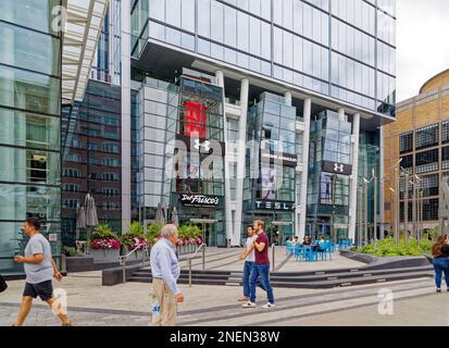 888 Boylston Street is the “front door” to Prudential Center, Boston’s landmark commercial/shopping/transportation hub in the Back Bay District. Stock Photo