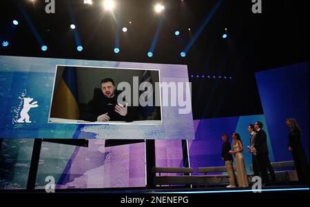 Berlin, Germany. 16th Feb, 2023. Volodymyr Selenskyj, President of Ukraine. Credit: Monika Skolimowska/dpa/Alamy Live News Stock Photo