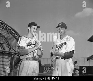 Stan Musial of the St. Louis Cardinals is shown at Ebbets Field