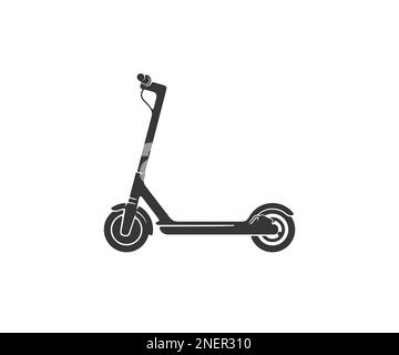 Electric scooter, transport, scooter, vehicle, segway, ride and battery, silhouette and graphic design. Transportation, travel, wheel, technology Stock Vector
