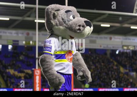 Warrington, UK. 16th Feb, 2023. Wolfie the mascot during the Betfred Super League Round 1 match Warrington Wolves vs Leeds Rhinos at Halliwell Jones Stadium, Warrington, United Kingdom, 16th February 2023 (Photo by Gareth Evans/News Images) in Warrington, United Kingdom on 2/16/2023. (Photo by Gareth Evans/News Images/Sipa USA) Credit: Sipa USA/Alamy Live News Stock Photo