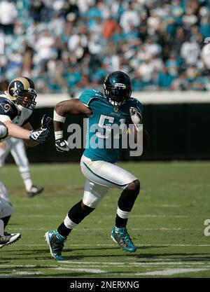 Jacksonville Jaguars linebacker Clint Ingram plays against the