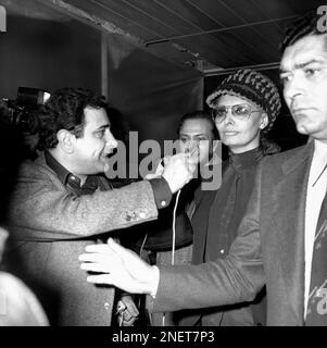 Actress Sophia Loren (right) as she arrives to christen the cruise ship ...