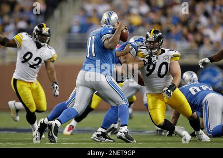 Pittsburgh Steelers defensive end Travis Kirschke (90) warms up prior to a  game against the Minnesota Vikings at Heinz field in Pittsburgh PA.  Pittsburgh won the game 27-17. (Credit Image: © Mark