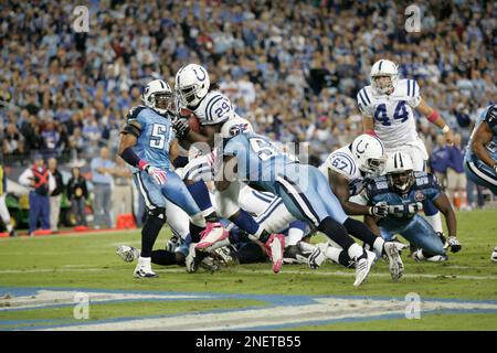 Indianapolis Colts defenders David Thornton (50) and Nick Harper (25