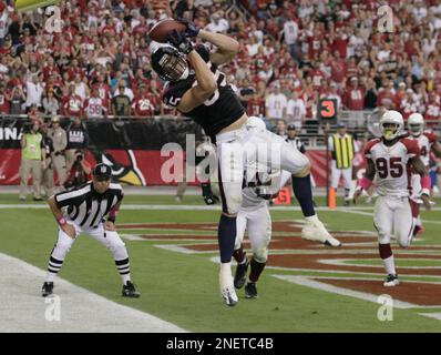 Arizona Cardinals tight end Joel Honigford (42) in action against the  Minnesota Vikings during the first half of an NFL preseason football game  Saturday, Aug. 26, 2023 in Minneapolis. (AP Photo/Stacy Bengs