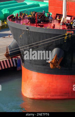 Cargo ship, Port of Mazatlan, Sinaloa State, Mexico Stock Photo