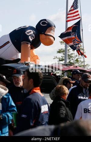 Detroit Lions vs. Chicago Bears. Fans support on NFL Game. Silhouette of  supporters, big screen with two rivals in background Stock Photo - Alamy