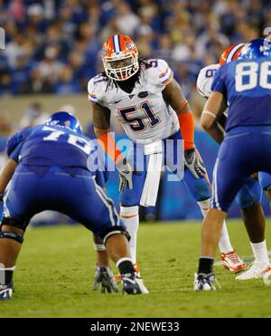 Florida linebacker Brandon Spikes during the first half of their NCAA  college football game against Kentucky in Lexington, Ky., Saturday, Sept.  26, 2009. (AP Photo/Ed Reinke Stock Photo - Alamy