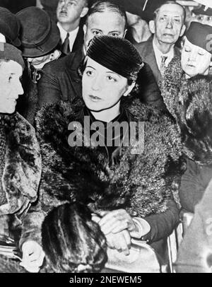 Betty Gow, nurse of the Lindbergh baby, and Ollie Wheatley, the butler ...