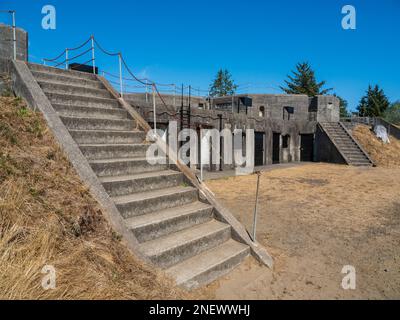 Historic battery, Fort Stevens State Park, Oregon. Stock Photo