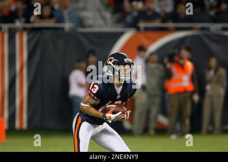 Chicago Bears wide receiver Johnny Knox (13) makes a catch during the Bears  training camp practice at Olivet Nazarene University in Bourbonnais, IL.  (Credit Image: © John Rowland/Southcreek Global/ZUMApress.com Stock Photo 