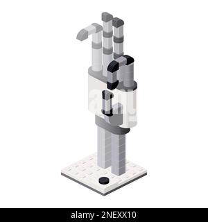 Robot hand in isometric on white. Vector clipart Stock Vector