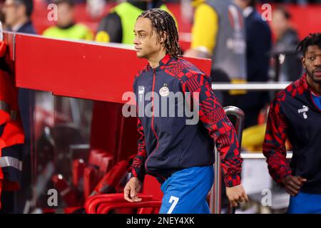 Seville, Seville, Spain. 16th Feb, 2023. Xavi Simons of PSV Eindhoven during the UEFA Europa League knockout round play off leg one match between Sevilla FC and PSV Eindhoven at Estadio Ramon Sanchez Pizjuan on February 16, 2023 in Seville, Spain. (Credit Image: © Jose Luis Contreras/DAX via ZUMA Press Wire) EDITORIAL USAGE ONLY! Not for Commercial USAGE! Stock Photo