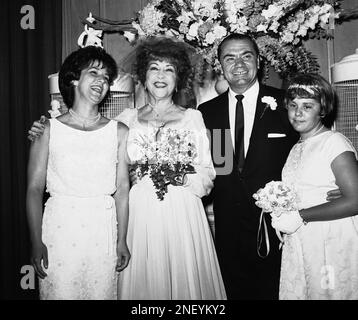 Singer Ethel Merman and actor Ernest Borgnine are all smiles on June 27 ...