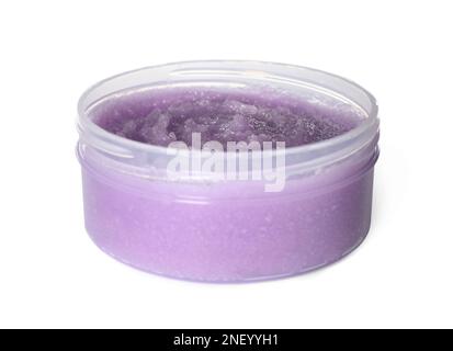 Body scrub in jar isolated on white Stock Photo