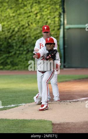 Philadelphia Phillies' Pedro Martinez watches New York Yankees' Hideki  Matsui's home run to right field during the sixth inning of Game 2 of the  Major League Baseball World Series Thursday, Oct. 29