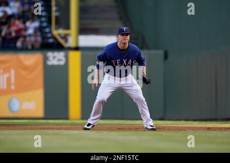 Texas Rangers first baseman Hank Blalock during a baseball game against the  Tampa Bay Rays, Saturday, July 4, 2009, in Arlington, Texas. (AP Photo/Matt  Slocum Stock Photo - Alamy