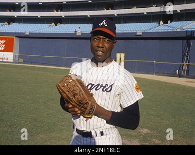 Baseball legend Hank Aaron speaks during the dedication of the Hank Aaron  Childhood Home and Museum at Hank Aaron Stadium in Mobile, Alabama Stock  Photo - Alamy