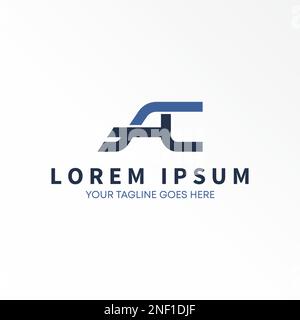 Letter or word A or AC or FC connected font image graphic icon logo design abstract concept vector stock. used as a symbol related to initial monogram Stock Vector
