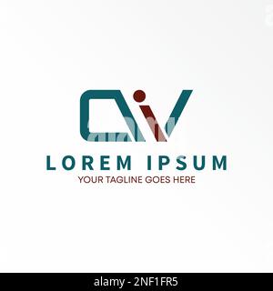 Letter or word CWI or CIW like chart image graphic icon logo design abstract concept vector stock. used as a symbol related to initial or trading Stock Vector