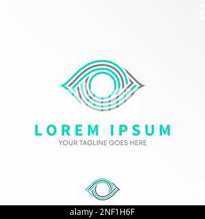 Many lines out Eye in flip position image graphic icon logo design abstract concept vector stock. Can be used as a symbol related to health or focus Stock Vector