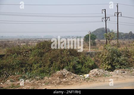 Tata Nano controversy land. Singur, Hooghly, West Bengal, India. Stock Photo