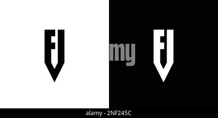 FJ logo design simple and modern Stock Vector