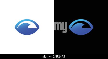 Eye of the wave logo design is unique and simple Stock Vector