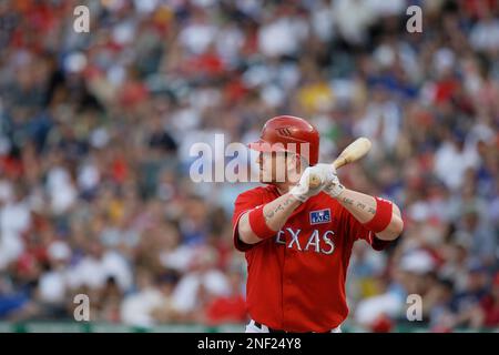 Texas Rangers first baseman Hank Blalock during a baseball game against the  Tampa Bay Rays, Saturday, July 4, 2009, in Arlington, Texas. (AP Photo/Matt  Slocum Stock Photo - Alamy