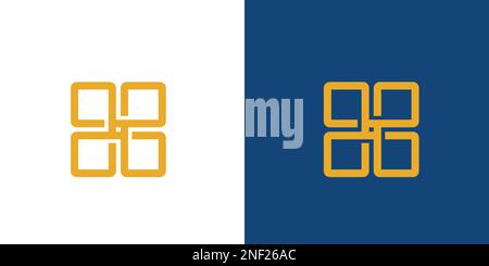 Modern and elegant four box logo design Stock Vector
